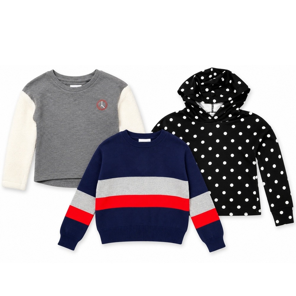 Harper Canyon 3 Piece Girls Bundle Size S 7/8 NWT Sweater Hoodie Pullover
